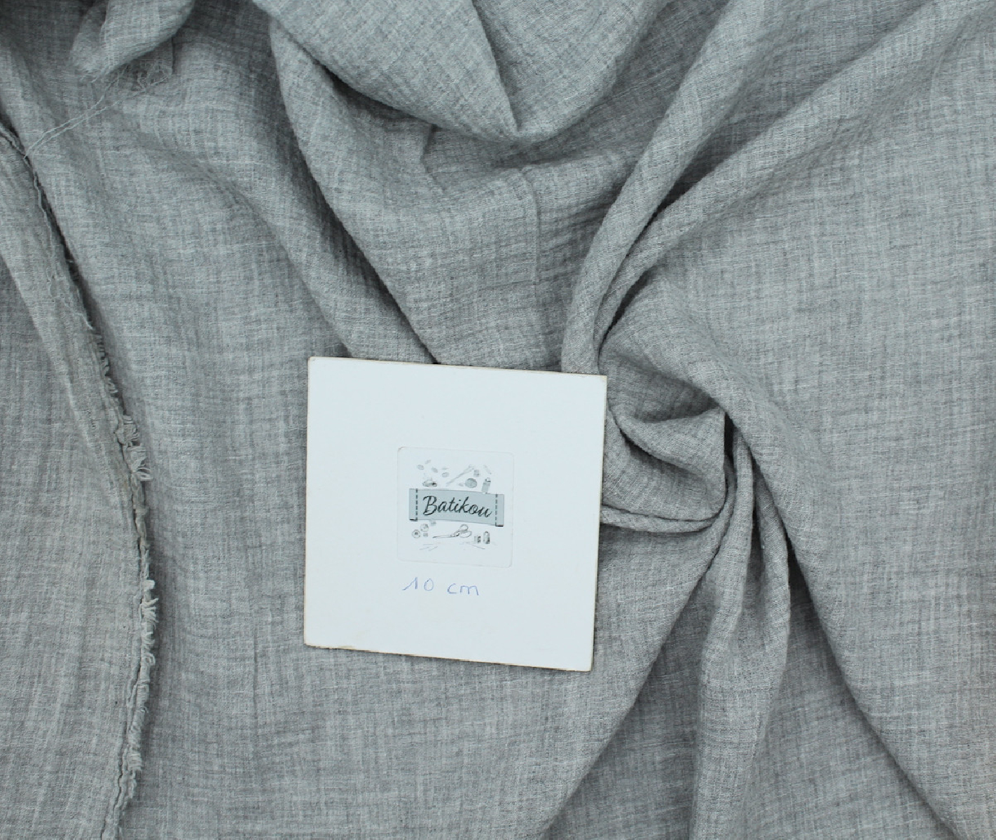 Double gaze de coton BIO chiné coloris GRIS