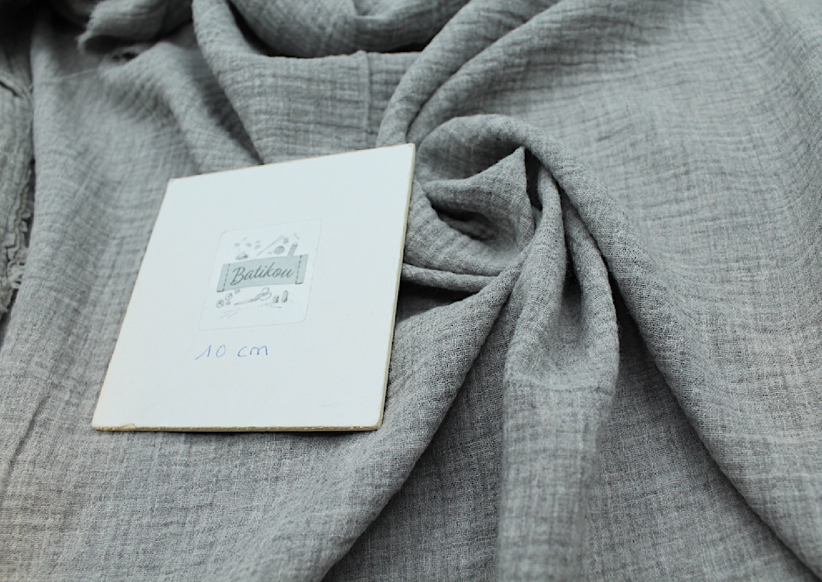 Double gaze de coton BIO chiné coloris GRIS