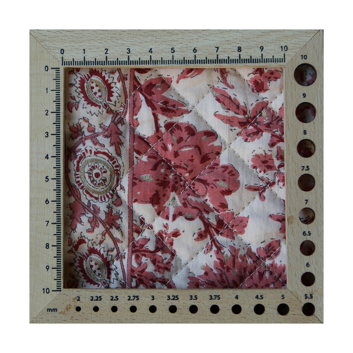 Anjali - Tissu indien matelassé double face coton hand block largeur 100cm