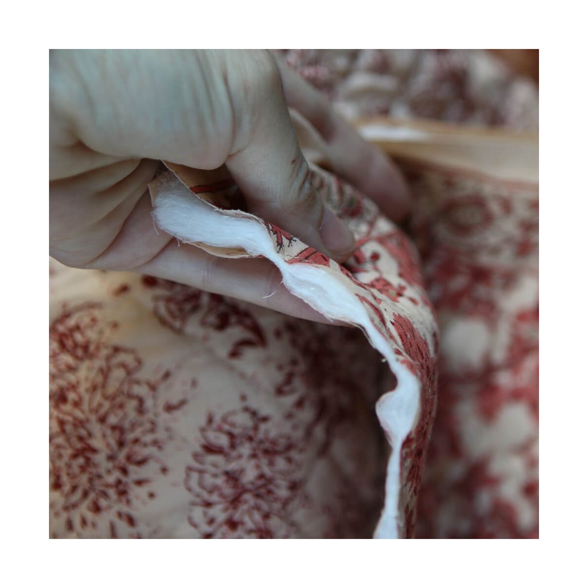 Anjali - Tissu indien matelassé double face coton hand block largeur 100cm