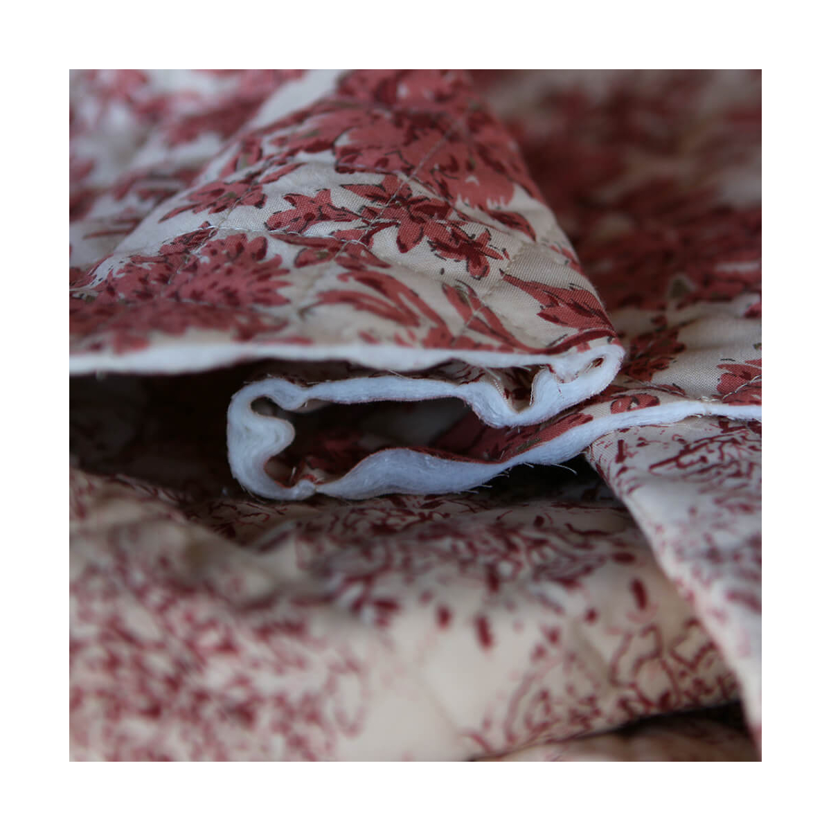 Anjali - Tissu indien matelassé double face coton hand block largeur 100cm