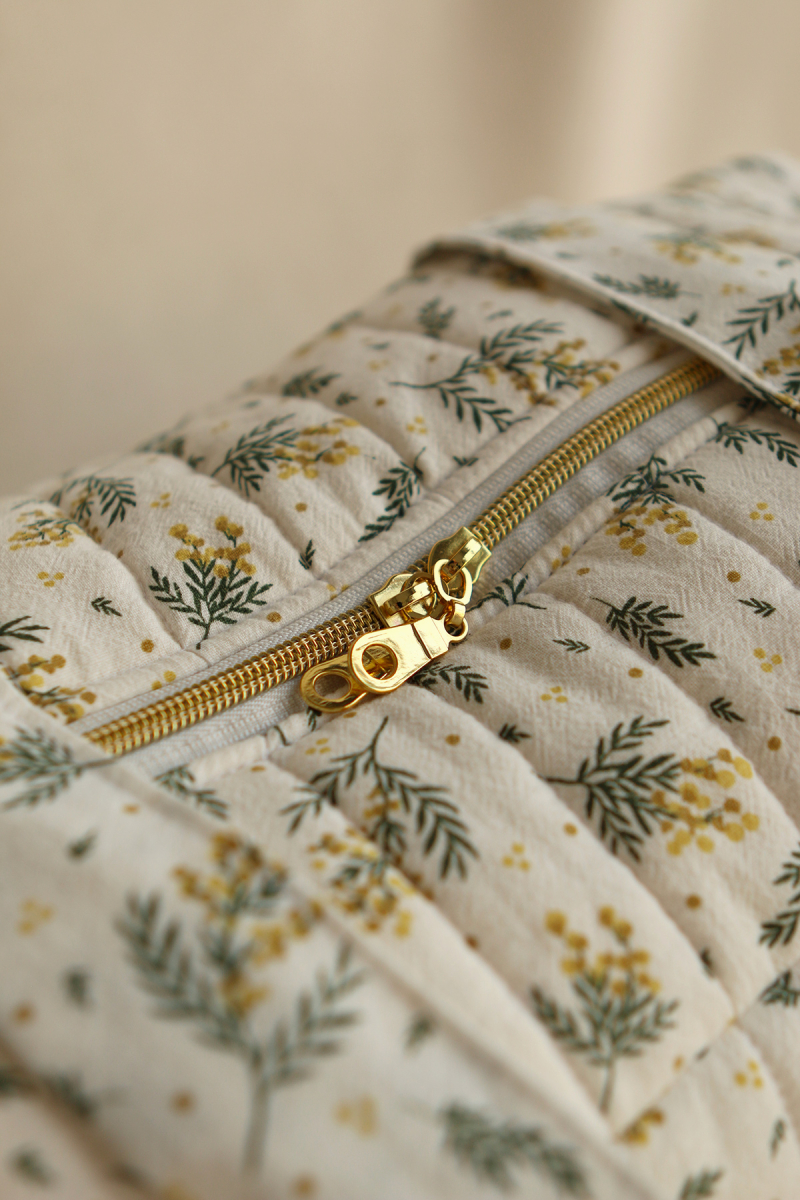 Mimosa - Coton lavé bio motif exclusif mimosa