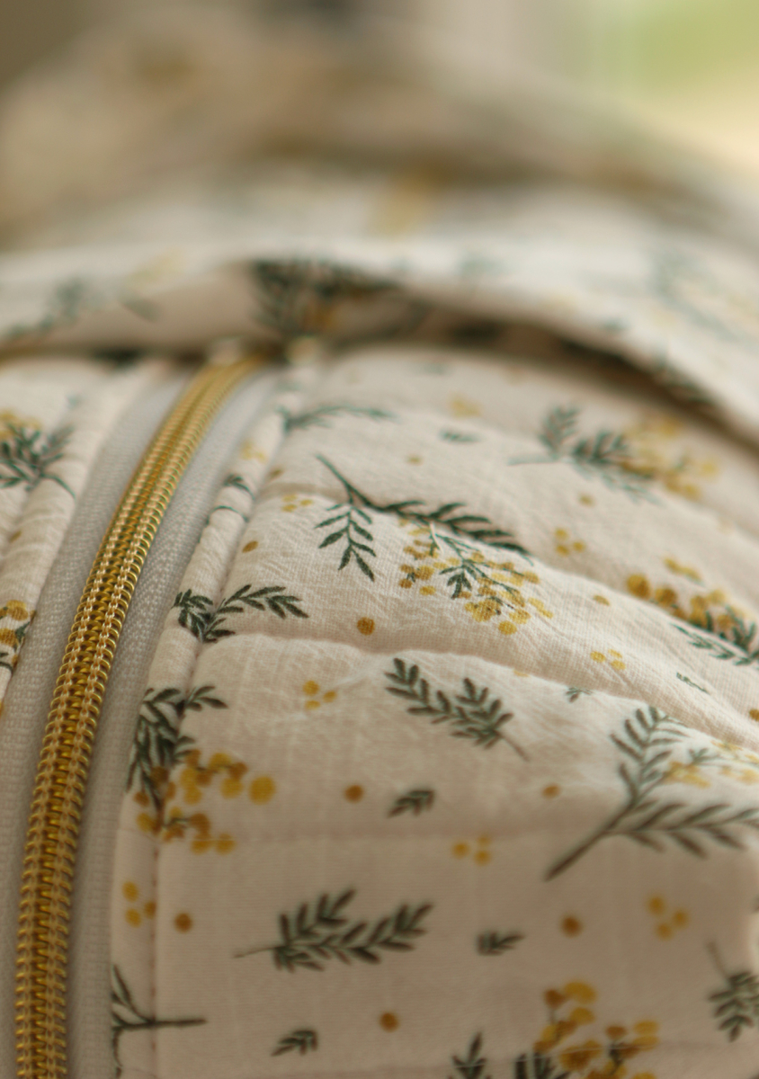 Mimosa - Coton lavé bio motif exclusif mimosa