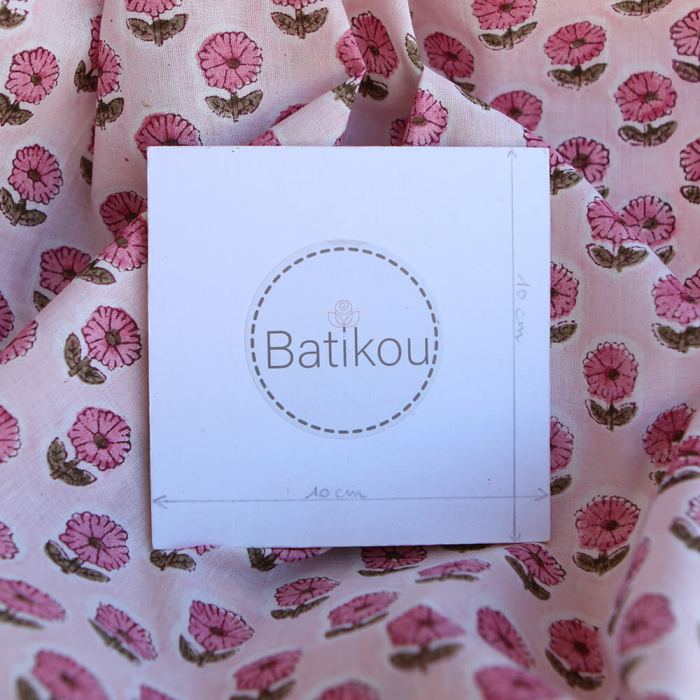 Keya B - Tissu indien en coton imprimé main Hand Block