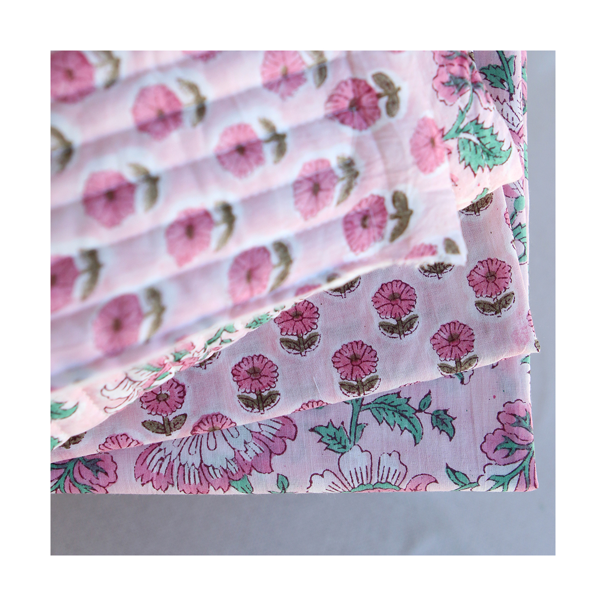 Keya B - Tissu indien en coton imprimé main Hand Block