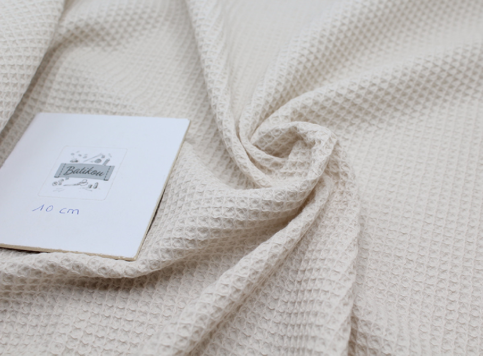 Coton BIO nid d'abeille coloris sable