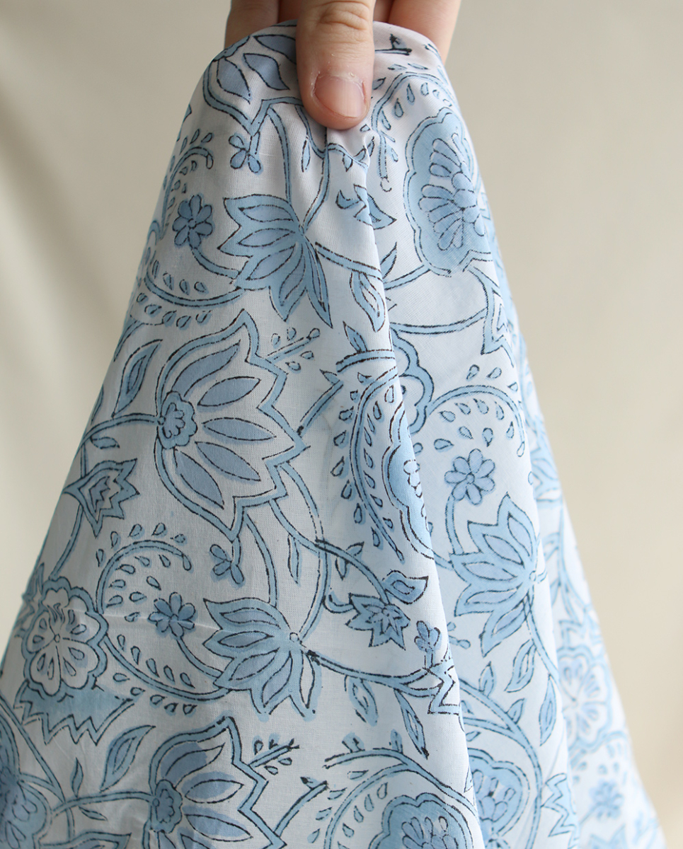 Amayra - Tissu indien coton hand block traditionnel