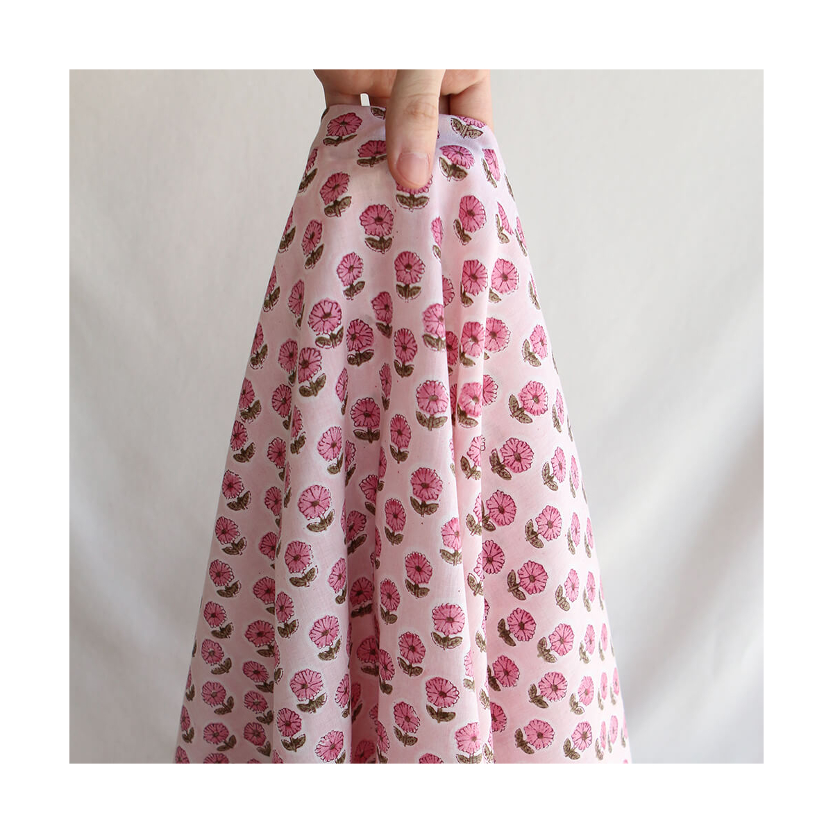 Keya B - Tissu indien en coton imprimé main Hand Block