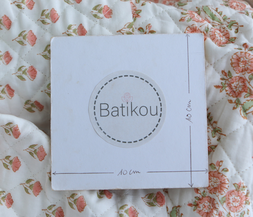 Anika - Tissu indien matelassé double face coton hand block teal largeur 100cm