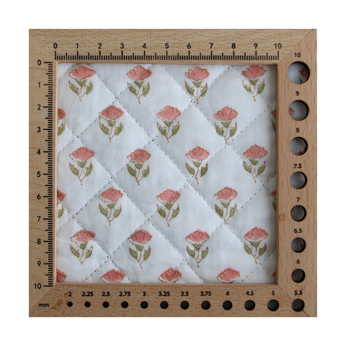 Anika - Tissu indien matelassé double face coton hand block teal largeur 100cm