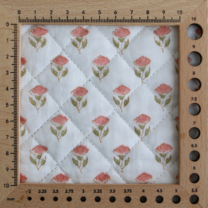 Anika - Tissu indien matelassé double face coton hand block teal largeur 100cm