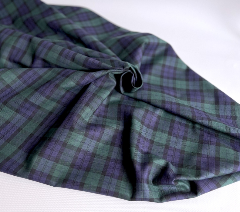 John - Tissu sergé de coton organique tartan Batikou - 5