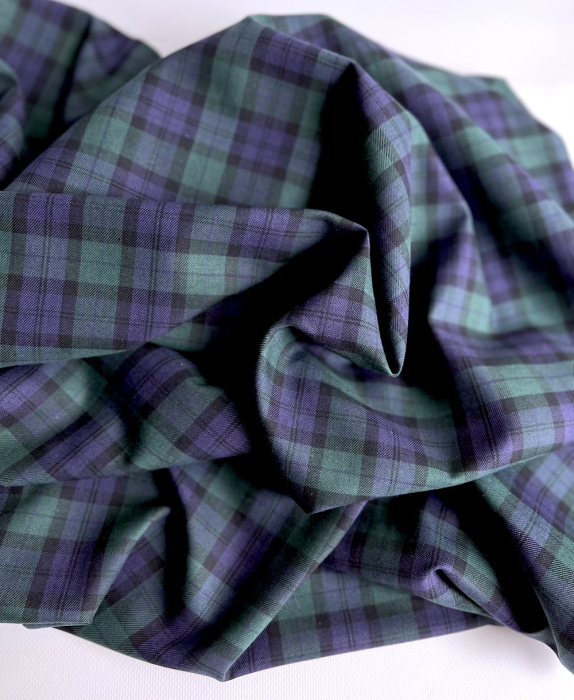 John - Tissu sergé de coton organique tartan Batikou - 6