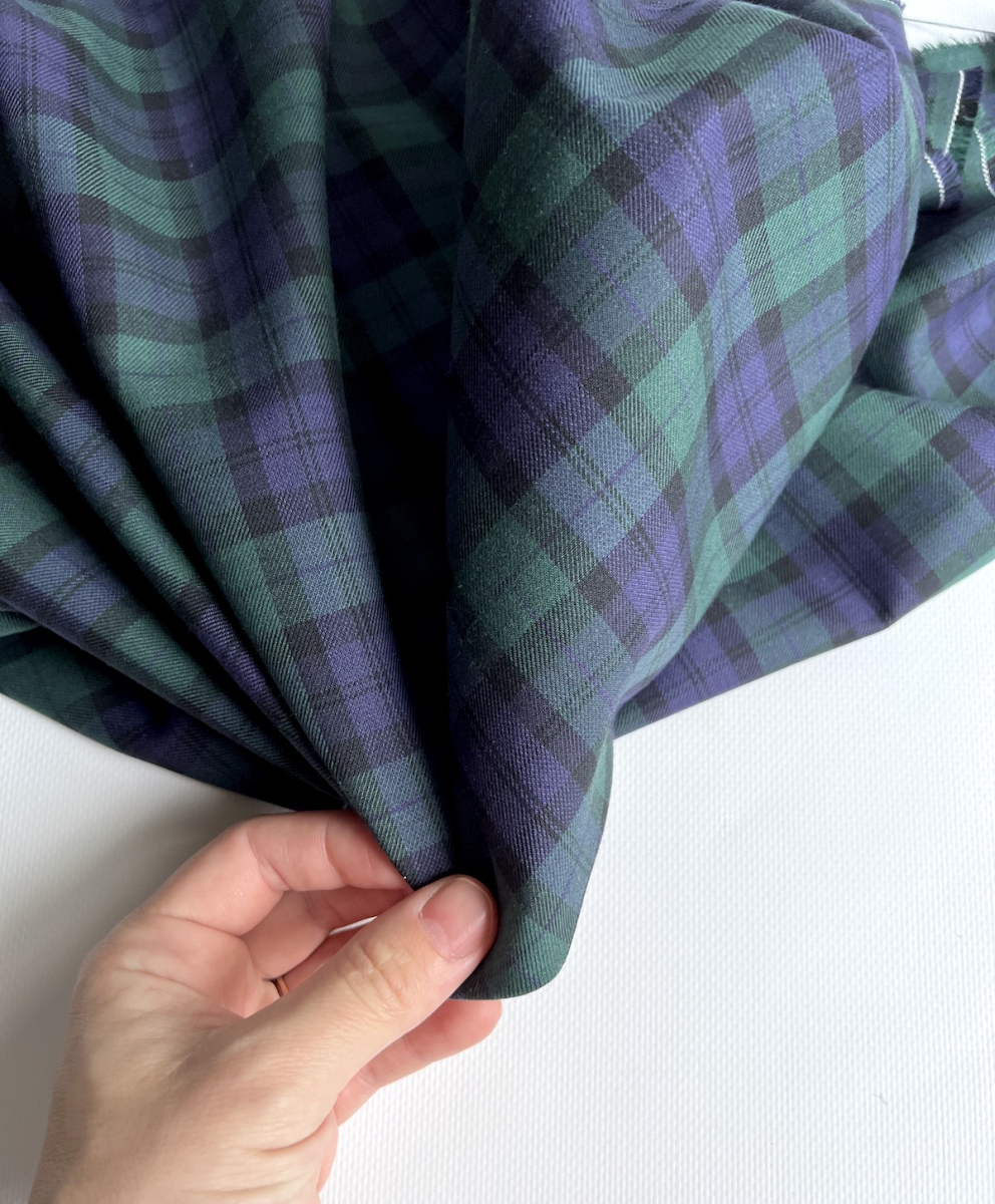 John - Tissu sergé de coton organique tartan Batikou - 8