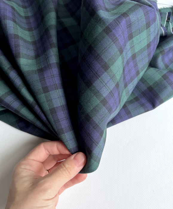 John - Tissu sergé de coton organique tartan Batikou - 8