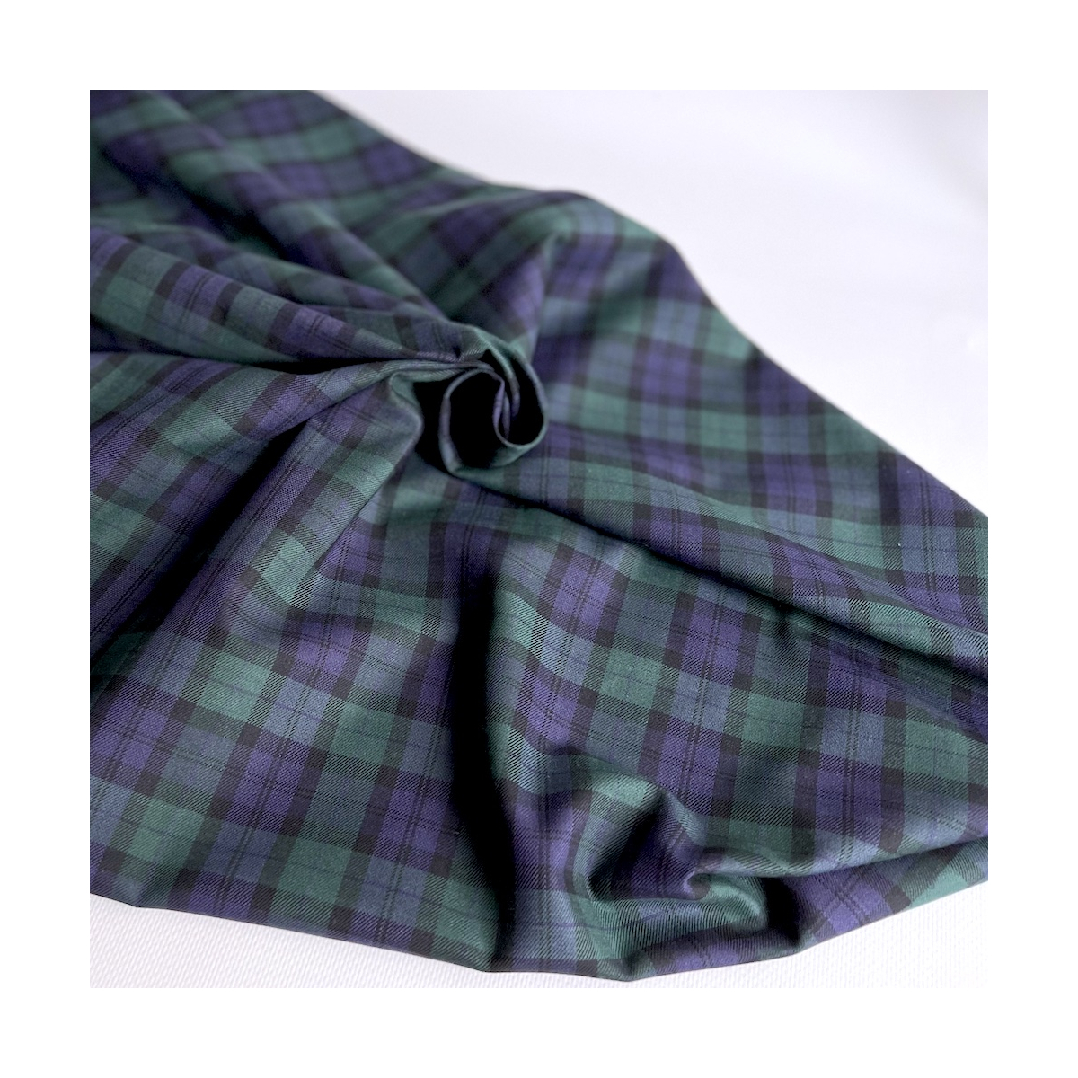 John - Tissu sergé de coton organique tartan Batikou - 1