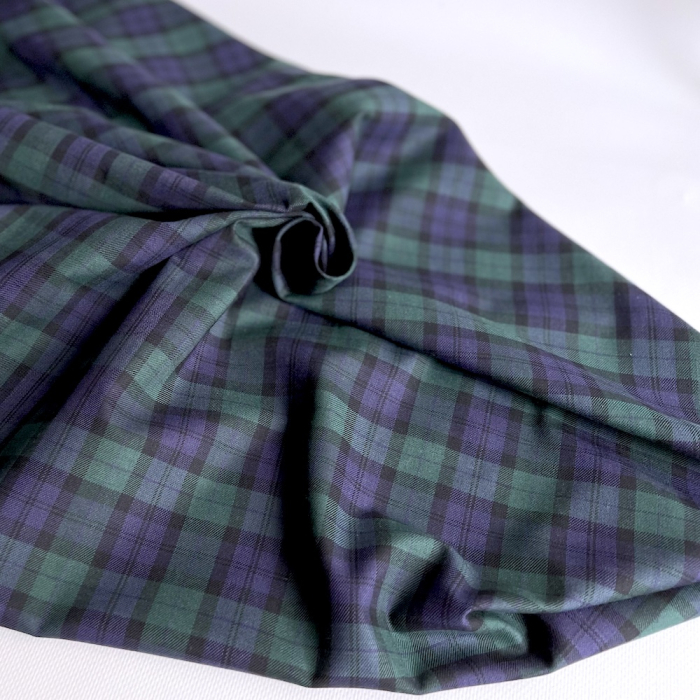 John - Tissu sergé de coton organique tartan Batikou - 1