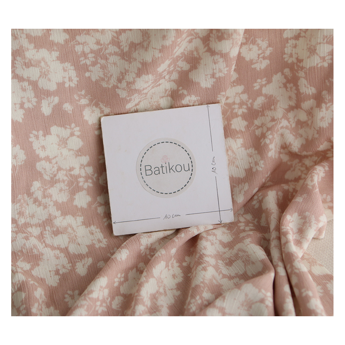 Carmella - Crêpe de viscose imprimé fleuri rose blush