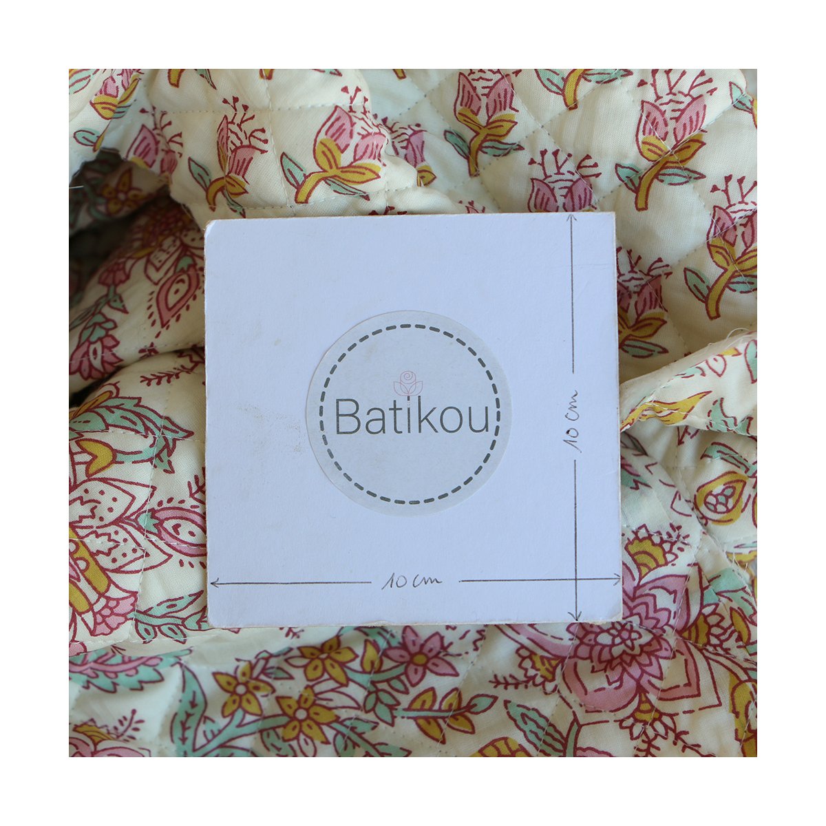 Naveen - Tissu indien matelassé double face coton hand block largeur 100cm