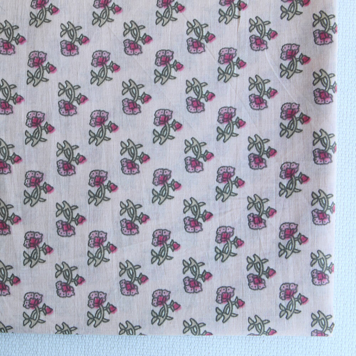 Indira B - Tissu indien en coton imprimé main Hand Block