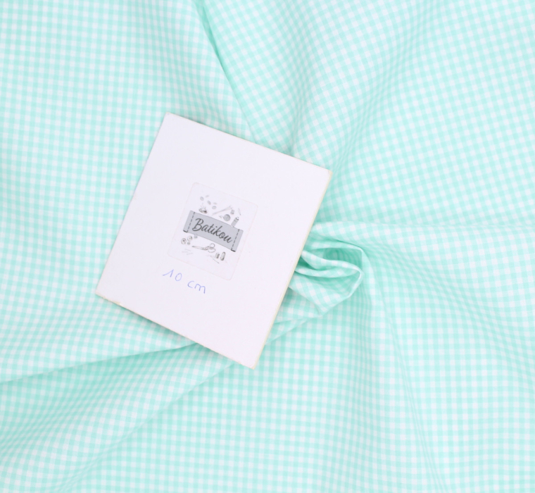 Coton vichy mini carreaux 2.7mm jade Qualité Oeko-tex - 3