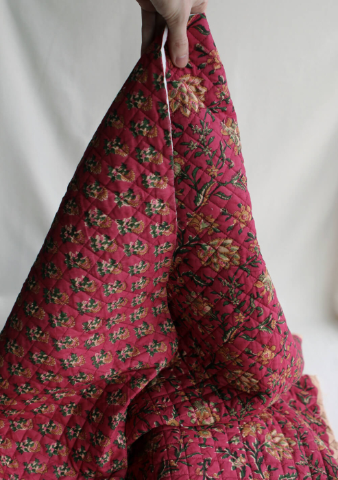 Sharmila - Tissu indien matelassé double face coton hand block largeur 100cm