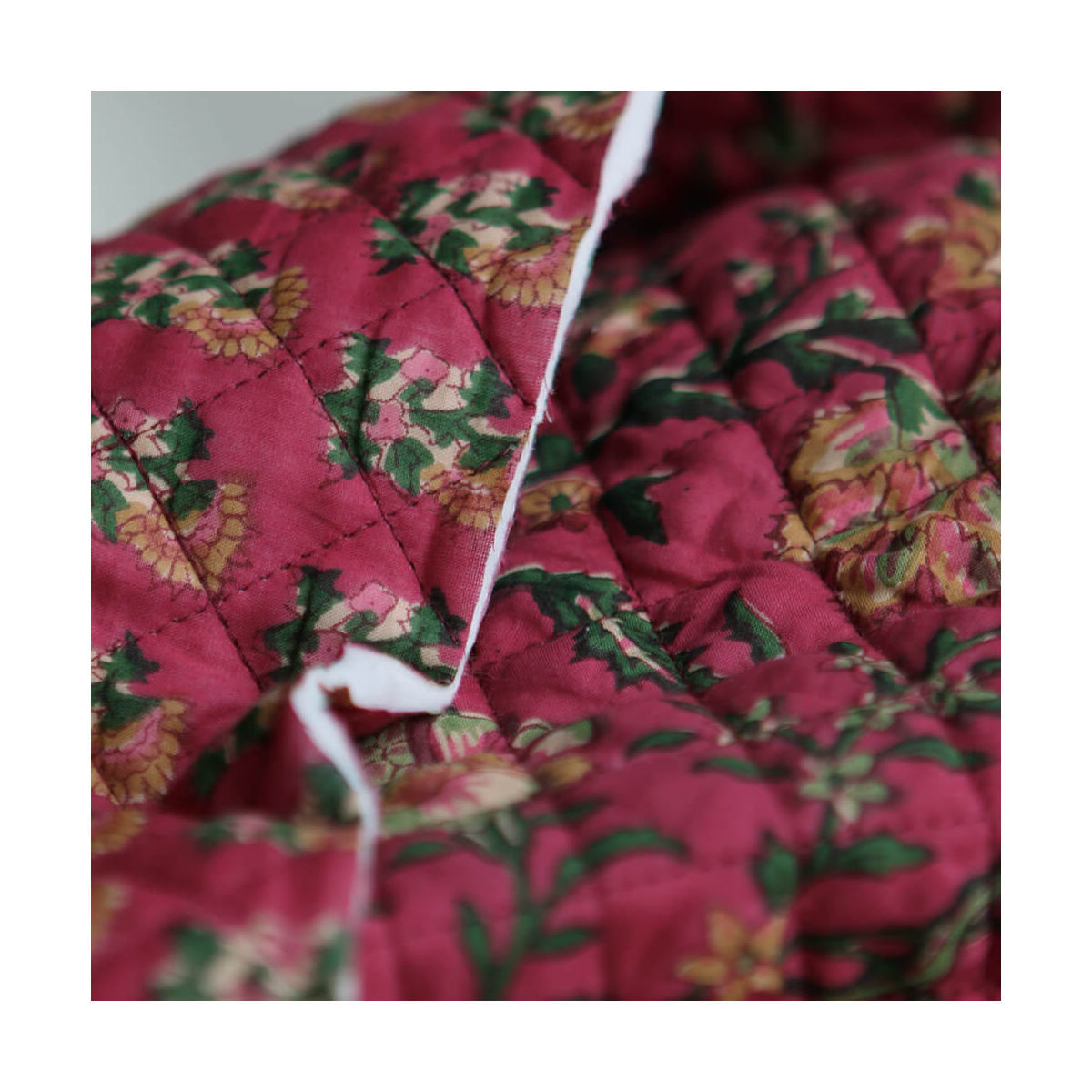 Sharmila - Tissu indien matelassé double face coton hand block largeur 100cm