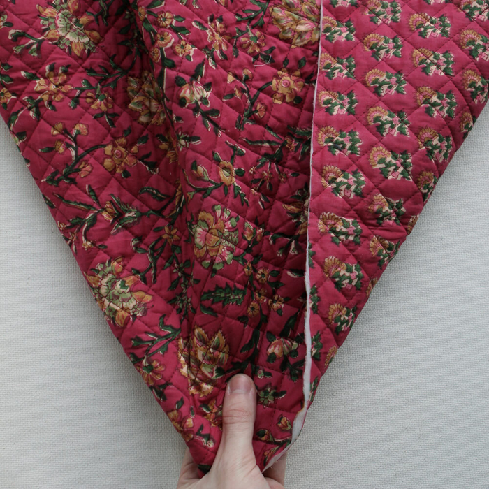 Sharmila - Tissu indien matelassé double face coton hand block largeur 100cm