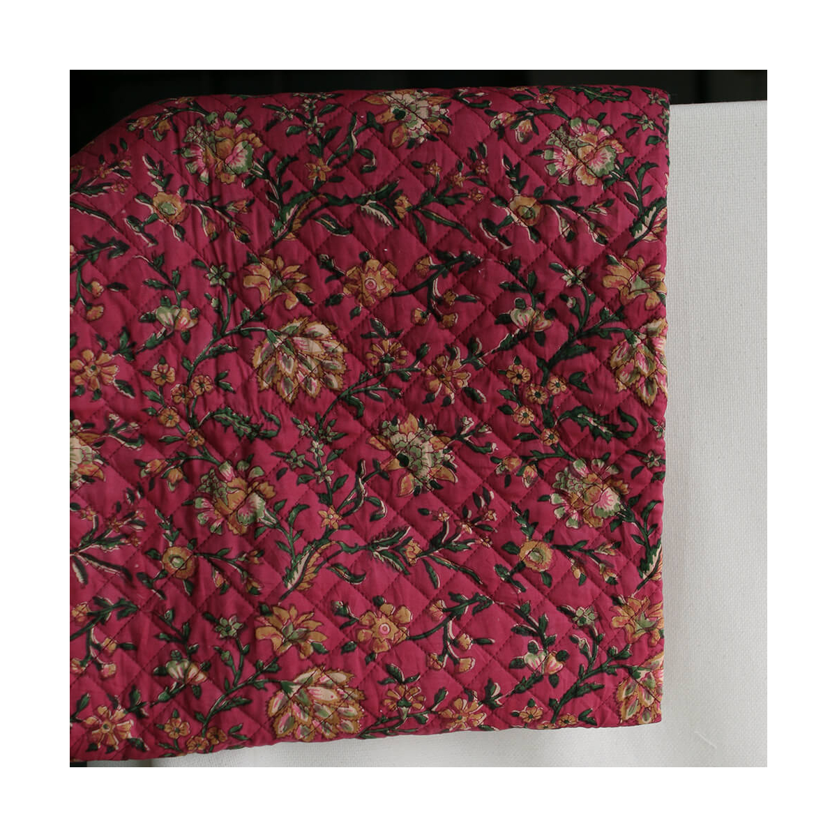 Sharmila - Tissu indien matelassé double face coton hand block largeur 100cm