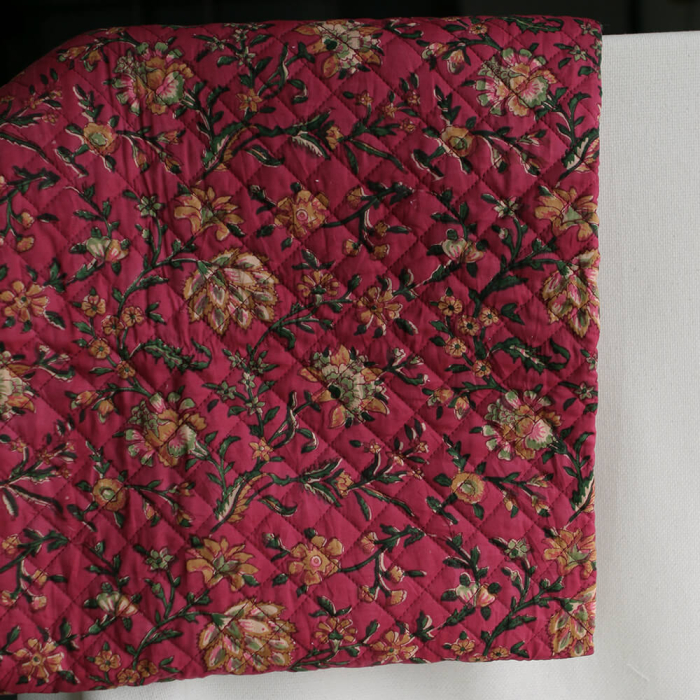 Sharmila - Tissu indien matelassé double face coton hand block largeur 100cm