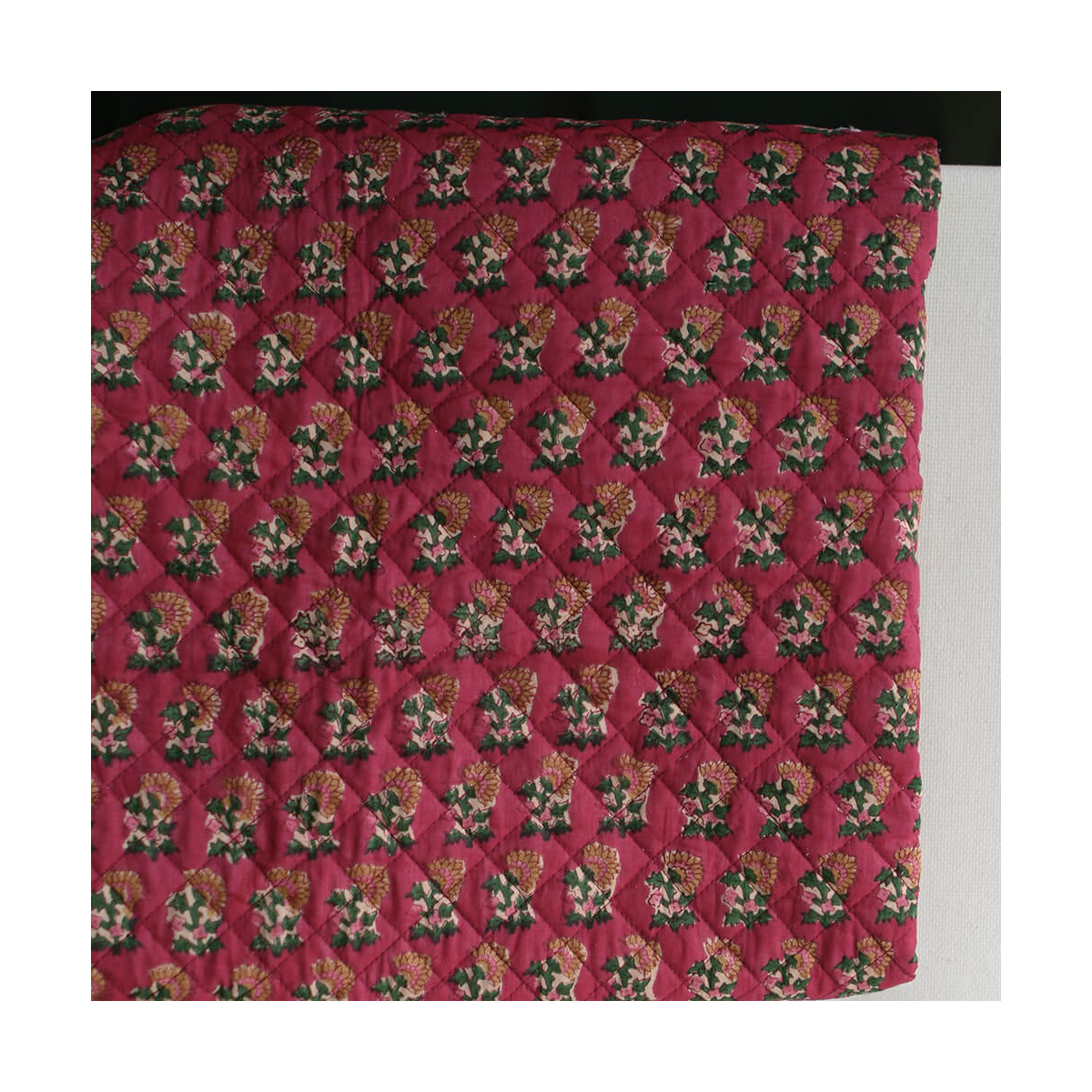 Sharmila - Tissu indien matelassé double face coton hand block largeur 100cm