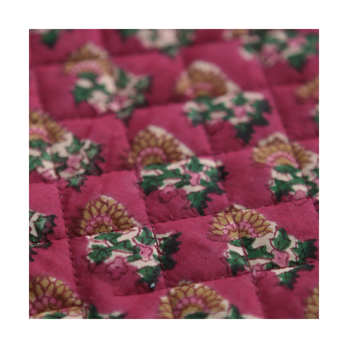 Sharmila - Tissu indien matelassé double face coton hand block largeur 100cm