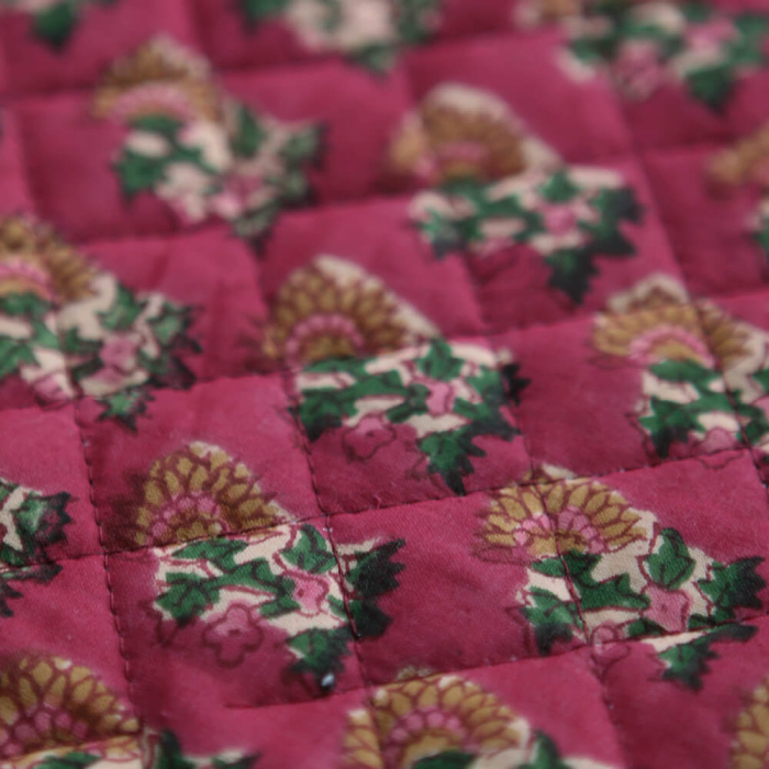 Sharmila - Tissu indien matelassé double face coton hand block largeur 100cm