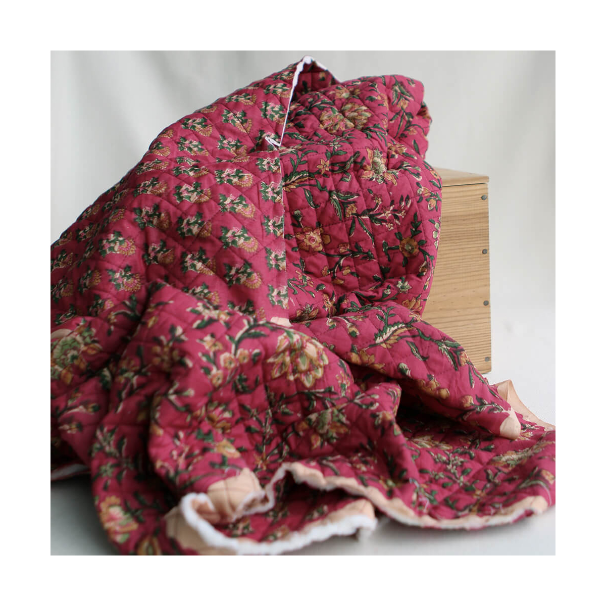 Sharmila - Tissu indien matelassé double face coton hand block largeur 100cm