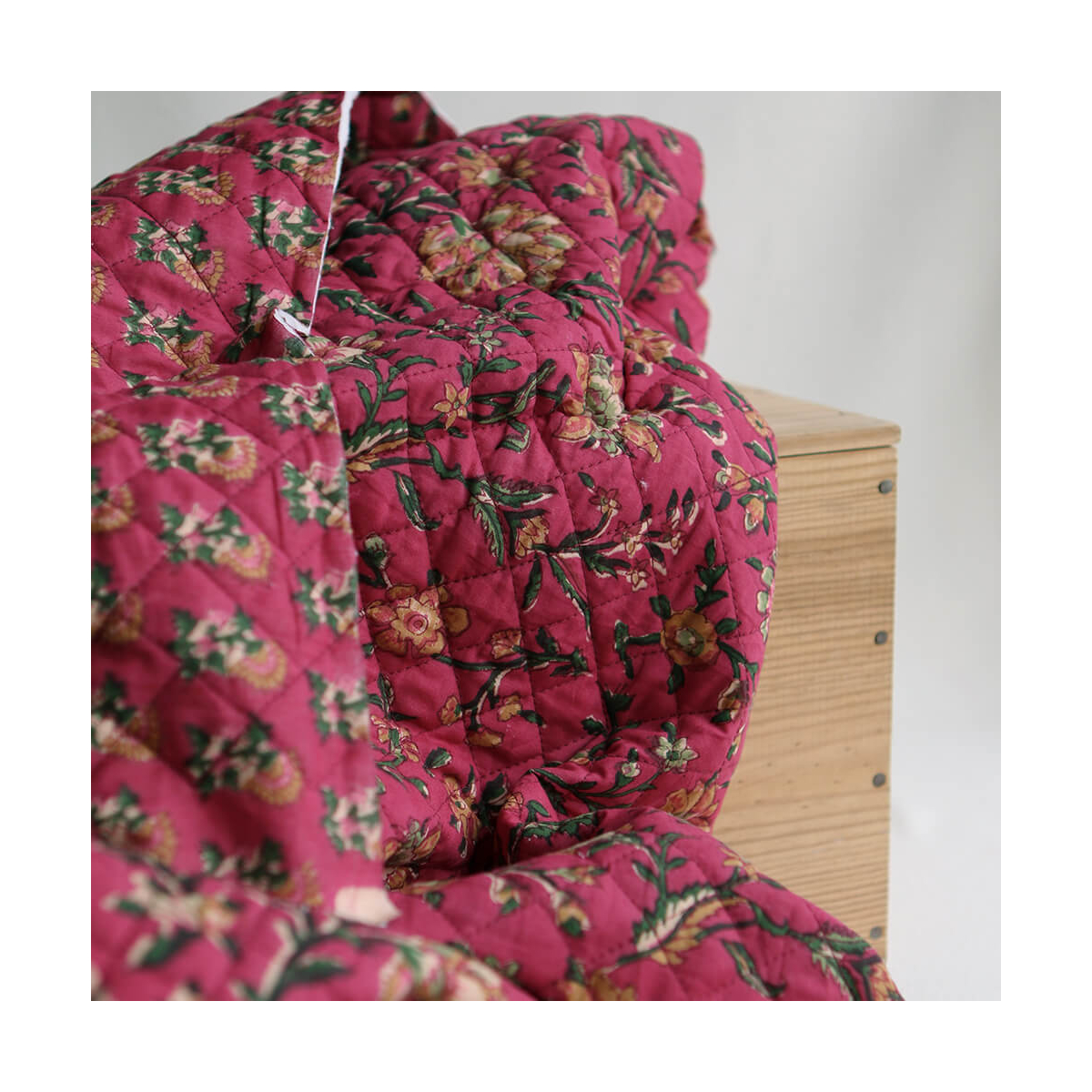 Sharmila - Tissu indien matelassé double face coton hand block largeur 100cm