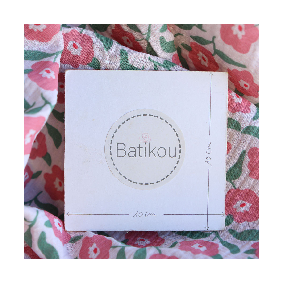 Storia - Double gaze de coton fond écru motif fleuri