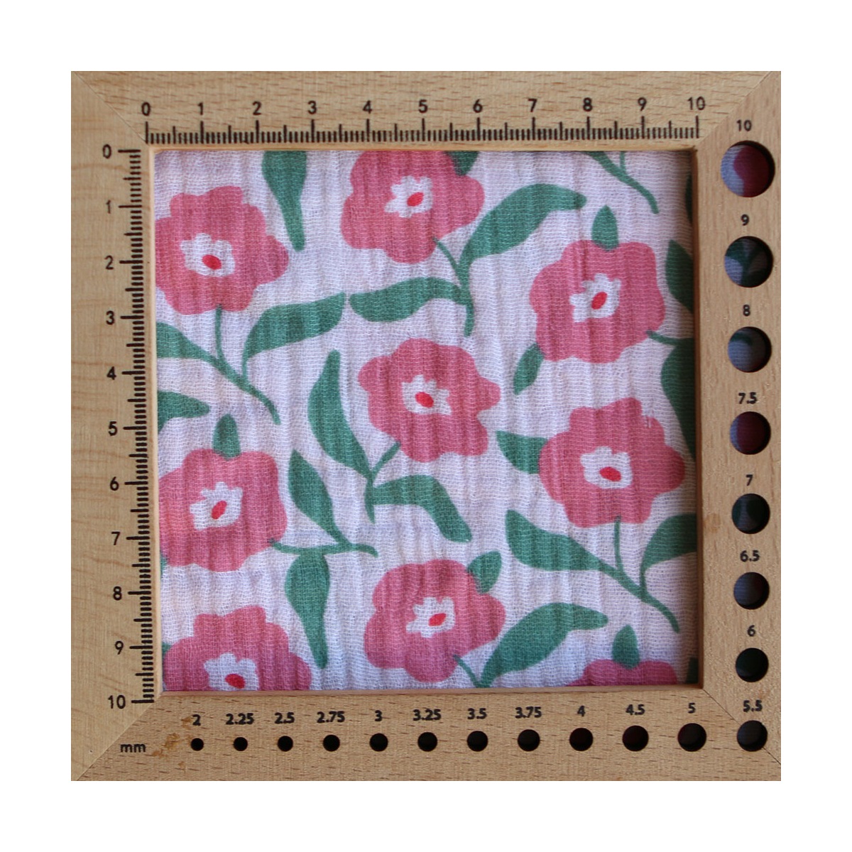 Storia - Double gaze de coton fond écru motif fleuri