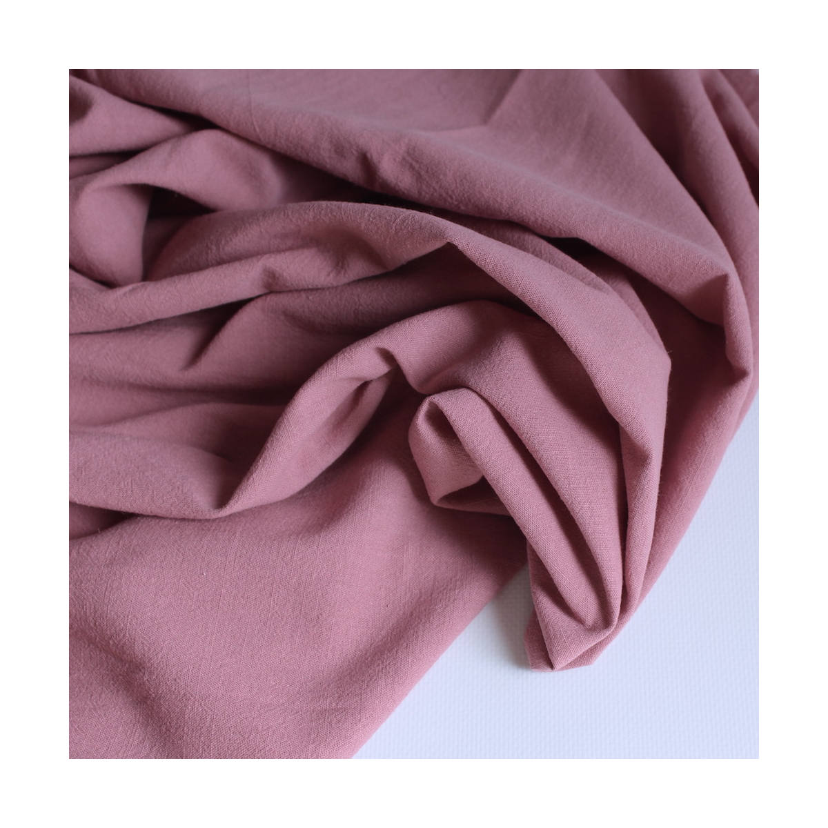 Coton lavé bio coloris bois de rose Qualité Oeko-tex - 1