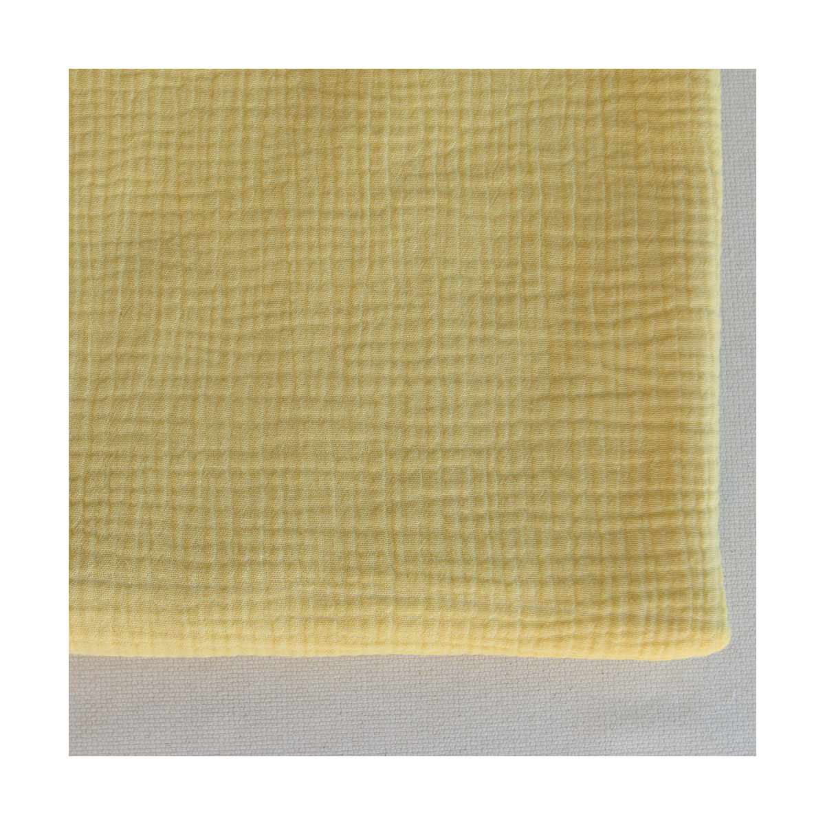 Double gaze de coton unie jaune lemon tendre