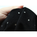 Velours ras coton organique coloris Noir intense étoiles argentées