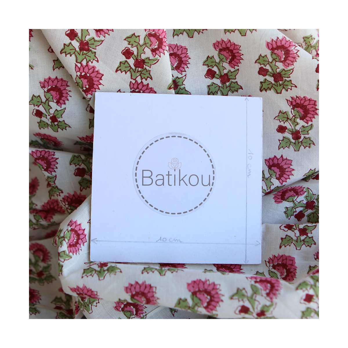 Jamila B - Tissu indien en coton imprimé main Hand Block