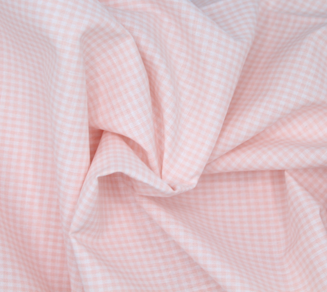 Coton vichy carreaux nude et blanc 2mm 2