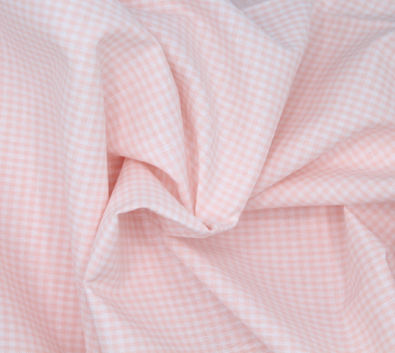 Coton vichy carreaux nude et blanc 2mm