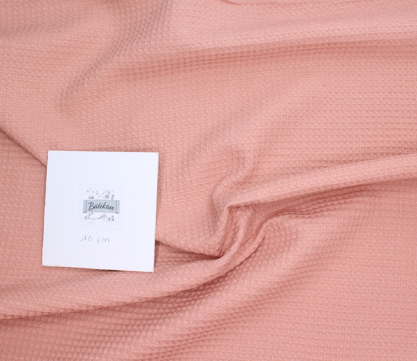 Coton BIO nid d'abeille coloris Argile rose