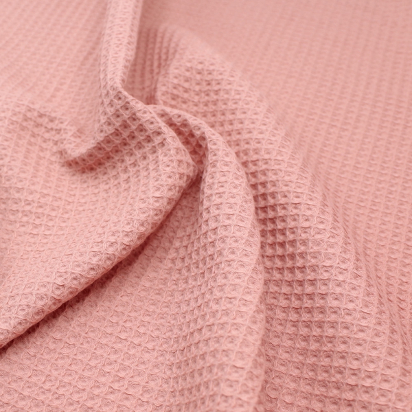 Coton BIO nid d'abeille coloris Argile rose