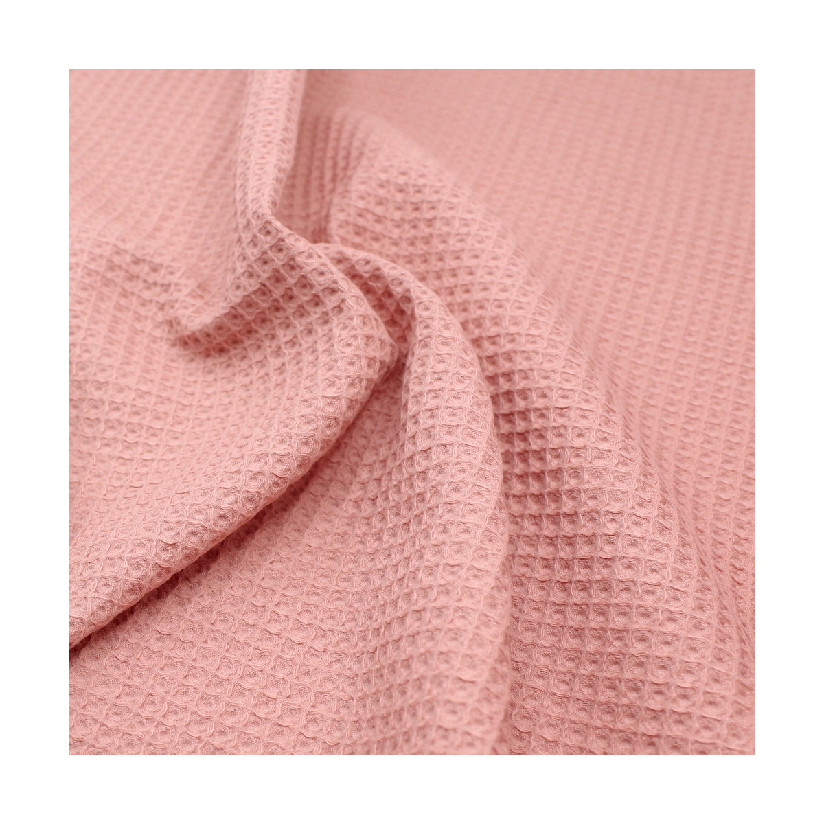 Coton BIO nid d'abeille coloris Argile rose