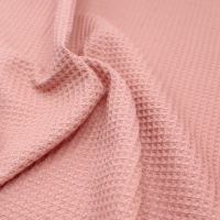 Coton BIO nid d'abeille coloris Argile rose