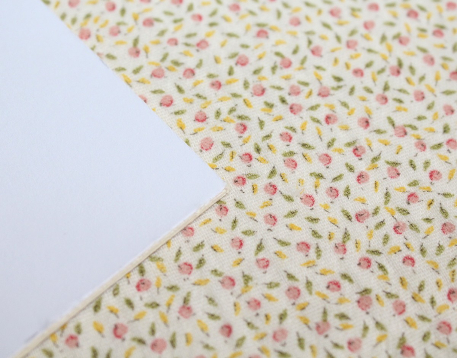 Double gaze de coton BIO écru à motifs fruités