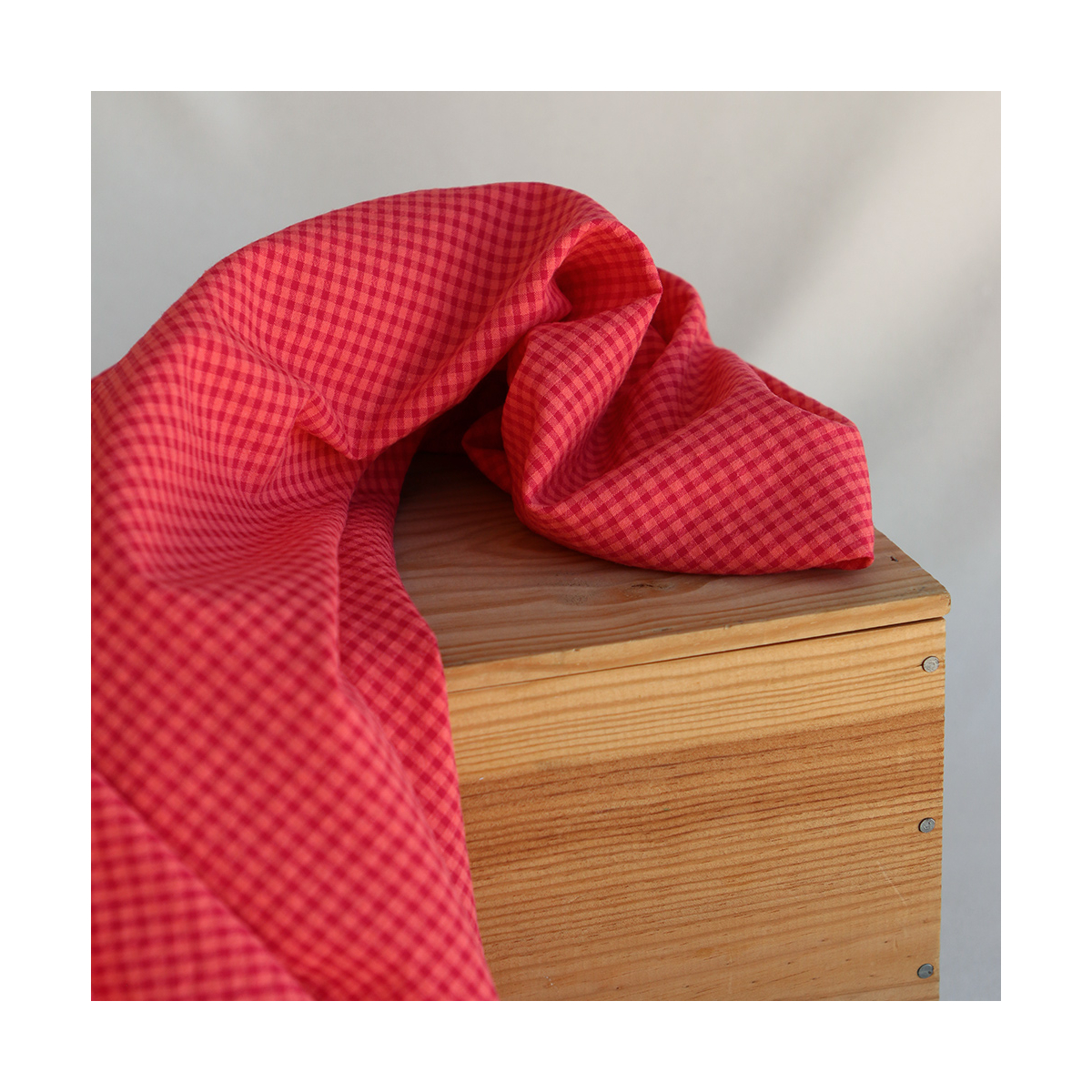 Seersucker / Coton gaufré vichy mini 3mm pastèque