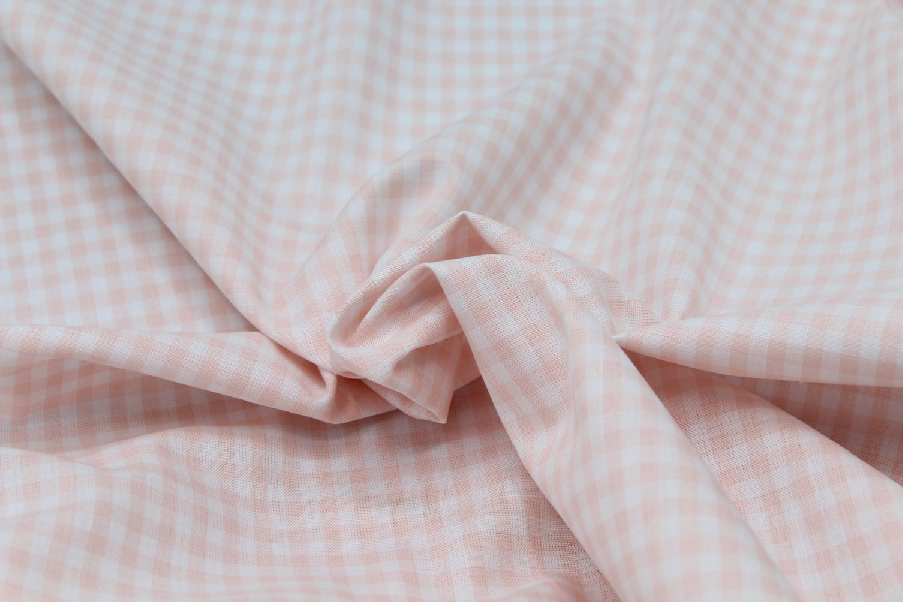 Coton vichy carreaux nude et blanc 5mm